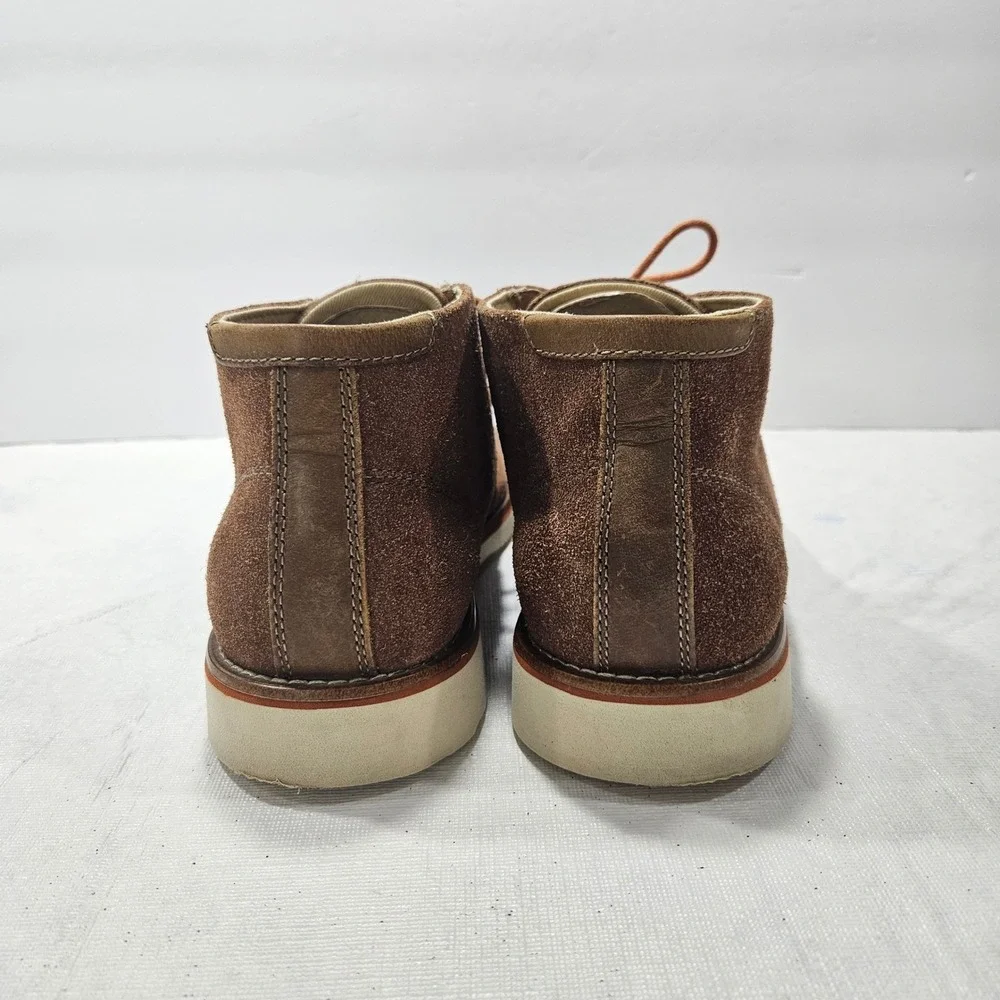 GH Bass Co Brown Suede Chukka Boots Orange Laces Gingham Lining Desert Shoes‎